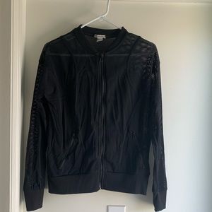 See through black jacket
